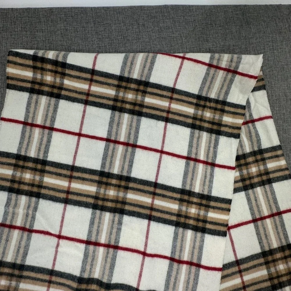V.Fraas Cashmink Scarf 100% Acrylic Made in Germany Tan Black White‎ Red 15.25